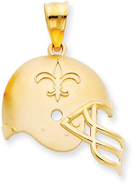 NFL New Orleans Saints Helmet Pendant, 14K Yellow Gold