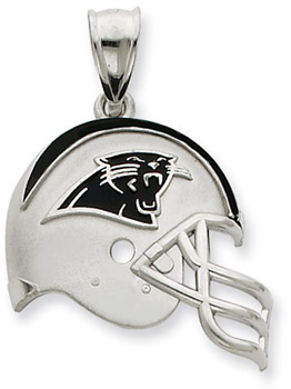 Sterling Silver Carolina Panthers NFL Helmet Pendant