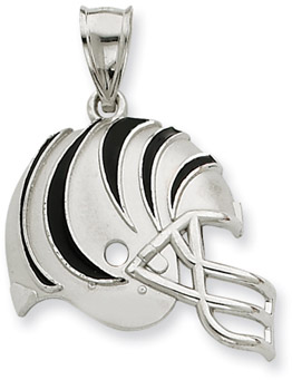 Sterling Silver Cincinnati Bengals NFL Helmet Pendant