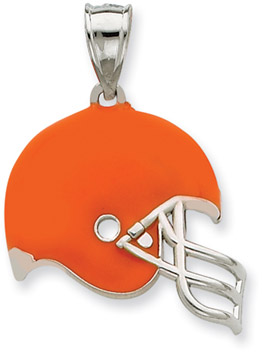 Sterling Silver Cleveland Browns NFL Helmet Pendant