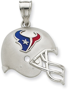 Sterling Silver Houston Texans NFL Helmet Pendant