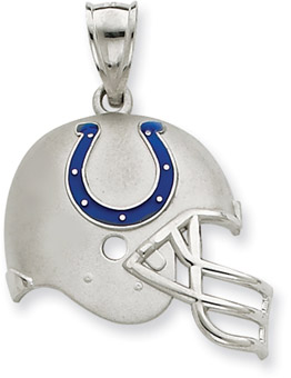 Sterling Silver Indianapolis Colts NFL Helmet Pendant