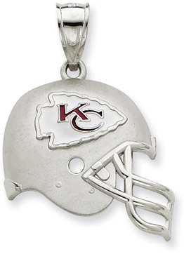 Sterling Silver Kasas City Chiefs NFL Helmet Pendant