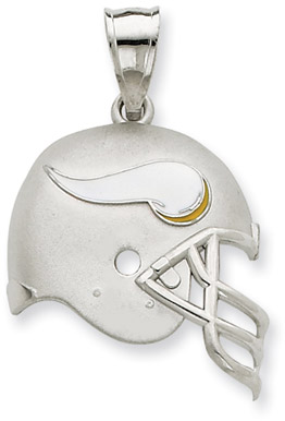 Sterling Silver Minnesota Vikings NFL Helmet Pendant