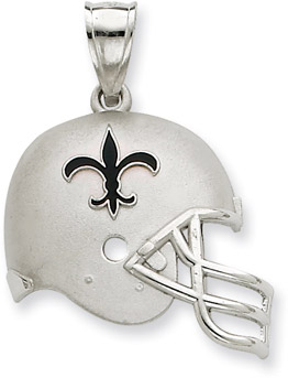 Sterling Silver New Orleans Saints NFL Helmet Pendant