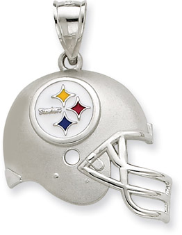 Sterling Silver Pittsburgh Steelers NFL Helmet Pendant