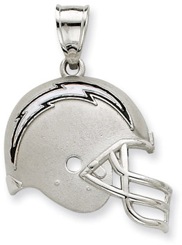 Sterling Silver San Diego Chargers NFL Helmet Pendant