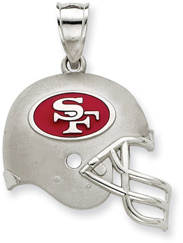 Sterling Silver San Francisco 49ers NFL Helmet Pendant