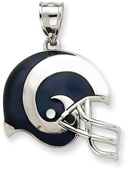 Sterling Silver St. Louis Rams NFL Helmet Pendant