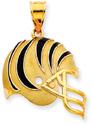 Nfl Cincinnati Bengals Helmet Pendant With Enamel, 14k Yellow Gold