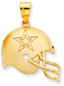 NFL Dallas Cowboys Helmet Pendant, 14K Yellow Gold
