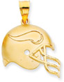 NFL Minnesota Vikings Helmet Pendant with Enamel, 14K Yellow Gold