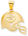 NFL Pittsburgh Steelers Helmet Pendant, 14K Yellow Gold