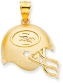 NFL San Francisco 49ers Helmet Pendant, 14K Yellow Gold