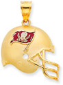 NFL Tampa Bay Buccaneers Helmet Pendant with Enamel, 14K Yellow Gold