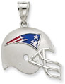 Sterling Silver New England Patriots NFL Helmet Pendant
