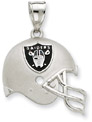 Sterling Silver Oakland Raiders NFL Helmet Pendant