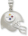 Sterling Silver Pittsburgh Steelers NFL Helmet Pendant