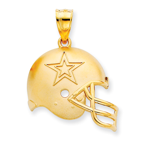 14k gold dallas cowboys helmet pendant