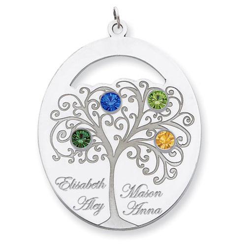 Celebrate Your Family with Sterling Silver Family  Tree Pendants