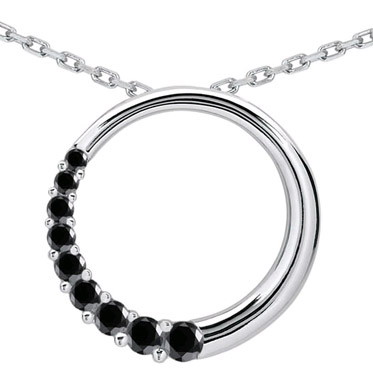 1/2 Carat Black Diamond Circle Journey Pendant