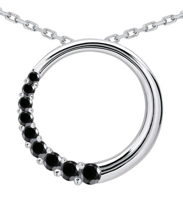 1 Carat Black Diamond Circle Journey Pendant