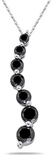 1/4 Carat Black Diamond Journey Pendant