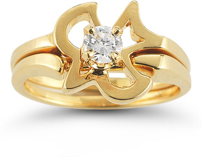 Engagement and wedding ring sets yellow gold