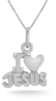 I Heart Jesus Sterling Silver Pendant