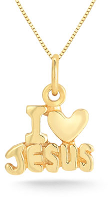 I Heart Jesus 14K Yellow Gold Pendant