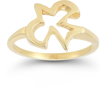 Christian Dove Ring in 14K Yellow Gold