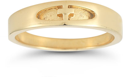 Women's Christian Cross Ring in 14K Yellow Gold