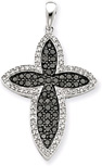 1.00 Carat Black and White Star Cross Pendant