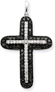 0.92 Carat Black and White Diamond Cross Pendant