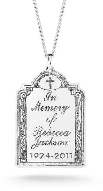 In Memory Of Memorial Cross Pendant in Sterling Silver