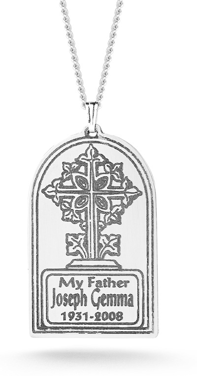 Tree of Life Memorial Cross Necklace in Sterling Silver