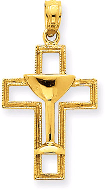 14K Yellow Gold Chalice Cross