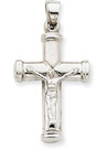 14K White Gold Crucifix Pendant