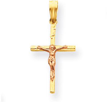 14K Rose and Yellow Gold Two-Tone Crucifix