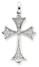 Diamond Cross Pendant in 14K White Gold