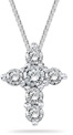 1/2 Carat Diamond Cross Pendant in 14K White Gold