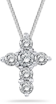 1/2 Carat Diamond Cross Pendant in 14K White Gold