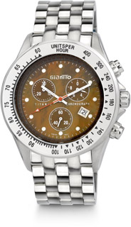 Stainless Steel Titanic III GianTTo Watch with Brown Mother of Pearl