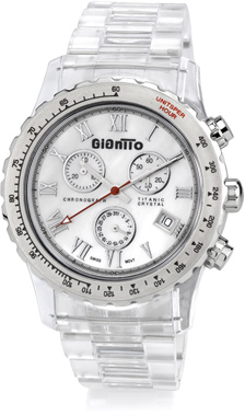 Mens Crystal Titanic GianTTo Watch with White Mother of Pearl