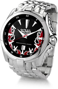 Von Dutch Watch - Mechanical Angel Collection, Stainless Steel Black