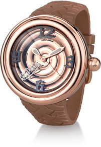 Von Dutch Watch - Spiral Collection XL, Stainless Steel and Copper Silicon
