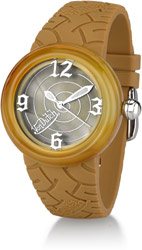 Von Dutch Watch - Spiral Collection Large, Beige Silicon Band