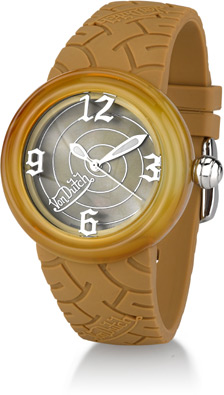 Von Dutch Watch - Spiral Collection Large, Beige Silicon Band