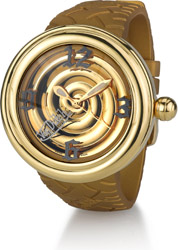 Von Dutch Watch, Spiral Collection Large, Stainless Steel and Gold Silicon