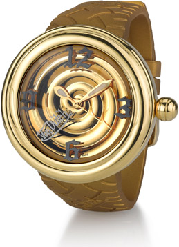 Von Dutch Watch Spiral Collection Large Stainless Steel Gold Silicon